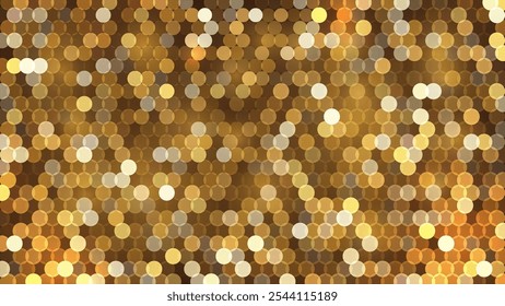 Blurring Bokeh Mosaic Gold Background Vector Background