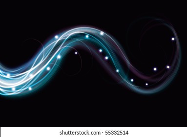 Blurry abstract blue light effect sparkle background