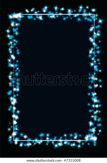 Download Blurry Abstract Blue Sparkling Page Border Stock Vector ...