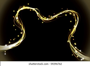 Blurry abstract golden light effect background. eps10 with transparency