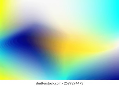 Blurry abstract gradient design featuring a fusion of vibrant yellow, blue, turquoise, and white tones. Evoking modern art, this dynamic background expresses creativity and energy, suitable for artist