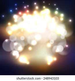Blurry background with bokeh effect. Abstract vector illustration.
