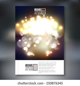Blurry background with bokeh effect. Brochure, flyer or report for business, template vector.