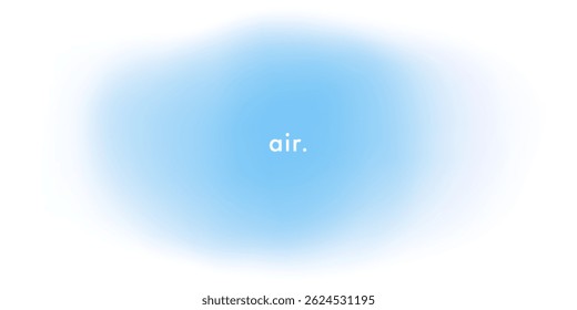 Blurry blue gradient shape. Abstract   light blue clear sky gradient background. Pastel color blurred cloud. Vector soft fresh air backdrop. Blurred fluid cloud shape. Airy gradation bg