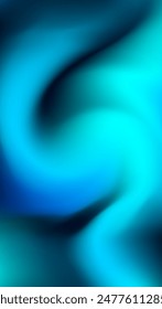 Blurry Blue Swirl on Black Background Abstract Design Interpretation.