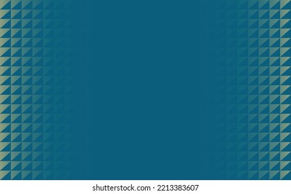 Blurry and bright blue abstract background decorated by green triangles pattern. Suitable for cover, backdrop, card, presentation, and banner.