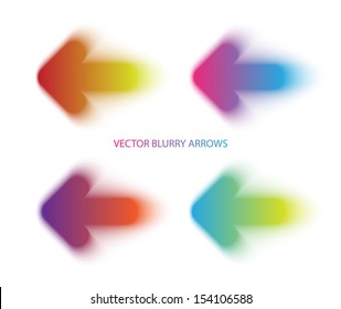 Blurry colorful bright vector arrows