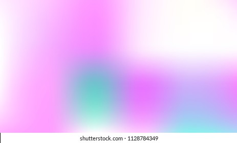 Blurry Fairytale Holographic Vector Background. Dreamy Vibrant Pink, Purple Mesh Gradient Overlay. Fantasy Holographic Pearlescent Defocused Wallpaper. Faded Horizontal Poster or Flyer Background.