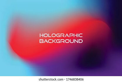 Blurry fluid vector background of polar lights. Holographic shiny colors, blue, yellow, green, purple, red.