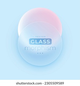 blurry glassmorphism background with blank acrylic sphere frame vector 