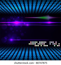 Blurry glowing neon circle light effect background. Vector illustration.