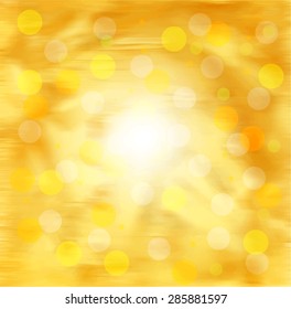 A blurry golden acrylic background texture with shiny lights, scalable vector drawing