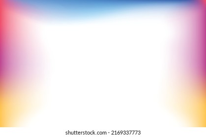 Blurry gradient colored vector frame. Abstract background with copyspace. Suitable for card, cover, presentation, and backdrop.