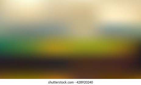 Blurry green landscape illustration. Vector horizontal abstract background