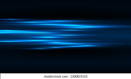 La borrosa resalta en un fondo oscuro. Abstracción de alta velocidad. Lindas líneas. Fondo del vector