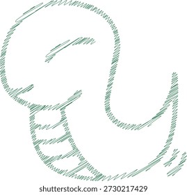 A blurry image of an elephant's head in profile A blurry greenish line drawing of an elephant's head in profile on a white background