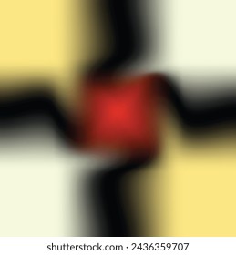 Ein verschwommenes Bild eines roten Quadrats mit schwarzem Rand