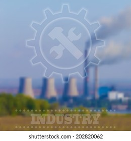 Blurry Industrial Background. Vector Illustration, Interface Template.