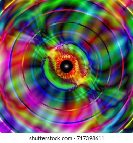 blurry iridescent multicolored background made in digital psychedelic style with circles. vector illustration. 