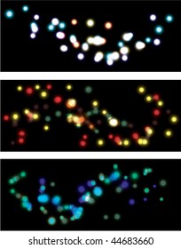 Blurry light effect bokeh web banner collection. eps10 with transparency.