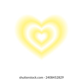 Blurry pink heart aura. Trendy y2k style. Vector illustration.