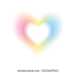 Blurry pink heart aura. Trendy y2k style. Vector illustration