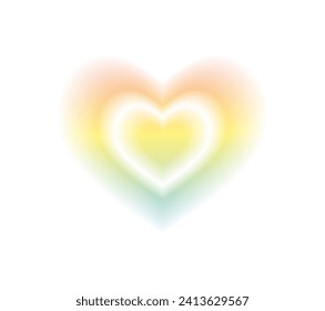 Blurry pink heart aura. Trendy y2k style. Vector illustration