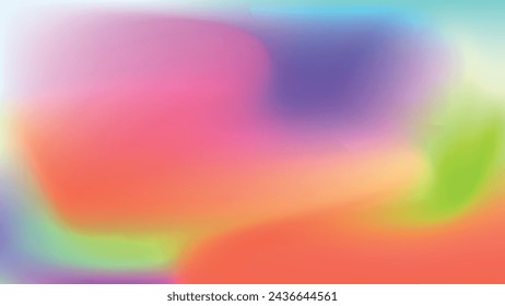 Blurry Rainbow-Colored Abstract Vector Background Art with Bright Hues