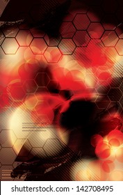 Blurry red abstract light effect vector background