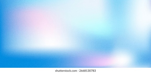 cena embaçada com um céu azul e rosa brilhante, criando uma estética abstrata e colorida. As cores incluem tons de água, azul elétrico, lilás e roxo. Tem uma textura granulada, EPS 10.