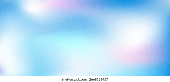 blurry scene featuring a bright blue and pink sky, creating an abstract and colorful aesthetic. The colors include shades of aqua, electric blue, lilac, and purple. It has a grainy texture, EPS 10.