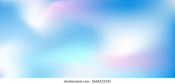 blurry scene featuring a bright blue and pink sky, creating an abstract and colorful aesthetic. The colors include shades of aqua, electric blue, lilac, and purple. It has a grainy texture, EPS 10.