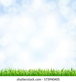 blurry sky background with green grass. vector