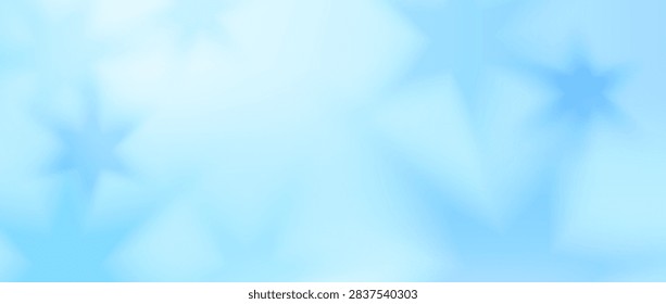 Blurry snowflakes background. Blue winter defocus frost wallpaper. Blurred frozen ice crystal surface. Wintertime seasonal backdrop for Christmas, New Year decoration. Vector rime freeze element bg