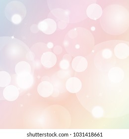 Blurry Starry dust scatter and light ray shiny blinking on soft light cover pastel spectrum abstract background