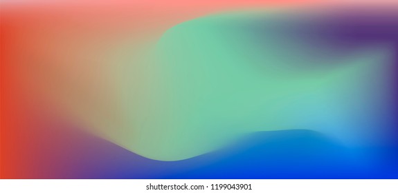 Blurry vector background. Holographic shiny colors, blue, yellow, green, purple, red.