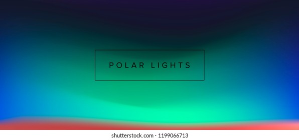 Blurry vector background of polar lights. Holographic shiny colors, blue, yellow, green, purple, pink.