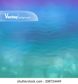 Blurry vector water ripple blue background with abstract smooth lines