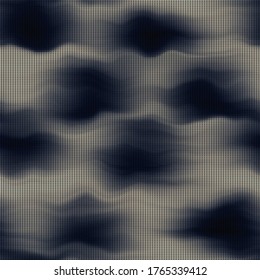 
Blurry woven watercolor tie dye knit texture background. Wavy irregular bleeding marl ink seamless pattern. Indigo ombre distorted all over print. Variegated dripping fabric effect backdrop.