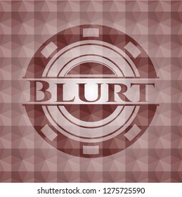 Blurt red seamless geometric emblem.