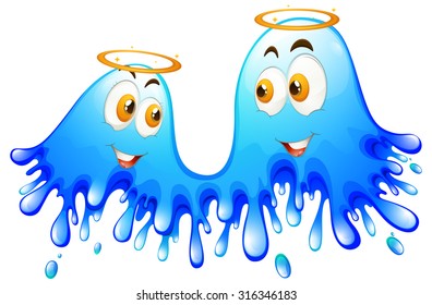 Bluse splash with blessful faces illustration