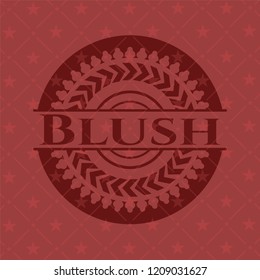 Blush badge with red background
