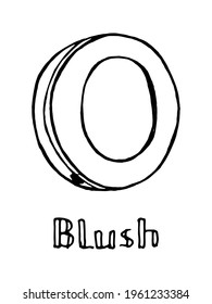 Blush black and white hand drawn vector doodle icon EPS10