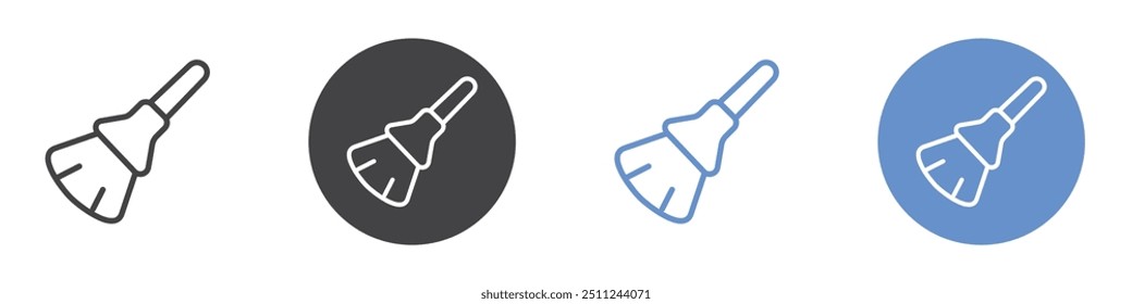 Blush brush icon Flat set in black and white color