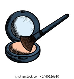 blush and brush make up drawing icon