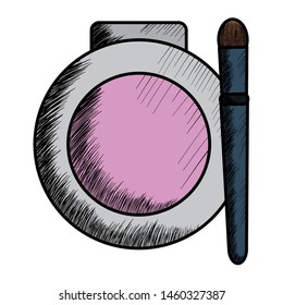 blush and brush make up drawing icon
