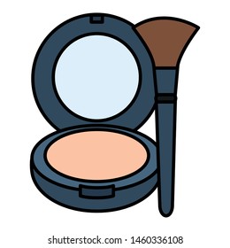blush and brush make up drawing icon