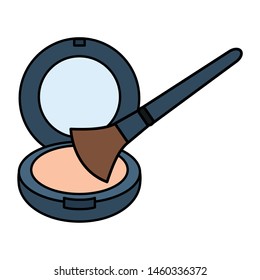 blush and brush make up drawing icon