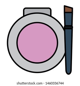 blush and brush make up drawing icon