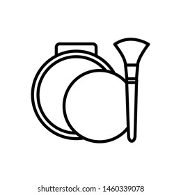 blush and brush make up drawing icon